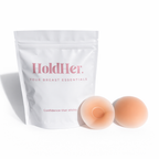 HoldHer reusable nipple covers with packaging on a white background 