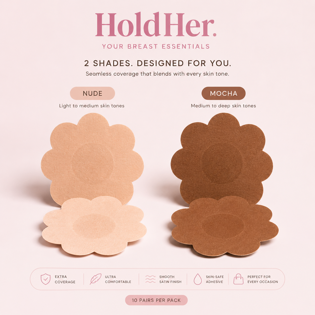 Disposable Satin Nipple Covers — Extra Coverage (10 Pairs)