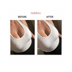 Before and after comparison wearing nipple covers showing coverage