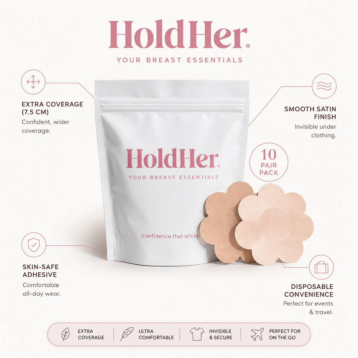 Disposable Satin Nipple Covers — Extra Coverage (10 Pairs)